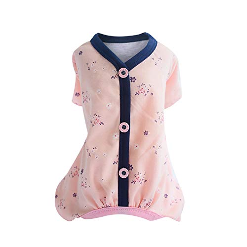 CAOQAO VêTements pour Animaux De Compagnie Pyjamas Chien Rose VêTements D'éTé Teckel VêTements D'éTé Chihuahua Carlin Chiot VêTements D'éTé Cover