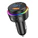 AMIR Bluetooth FM Transmitter, Wireless In-Car FM Transmitter Radio Adaptor Car Kit, Universal Car Charger with AUX Input 1.44 Inch Display TF Card Slot USB Charging for iPhone, Samsung, etc.