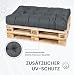 TexDeko® Garden halbes Palettenkissen 60x80x18cm wasserabweisend UV - beständig Premium Sitzkissen gesteppt Palettenauflage für Europaletten Palettenmöbel Palettenpolster (Anthrazit)