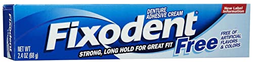 Fixodent Denture Adhesive Cream, Fixodent Free, 2.4 Oz