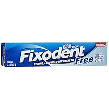 Fixodent Denture Adhesive Cream, Fixodent Free, 2.4 Oz