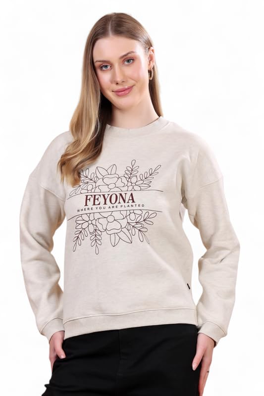 feyona Cotton Sweatshirt for Women-Grey-picture-16