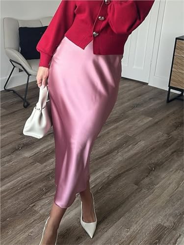Satin Skirt Satin Midi Skirt for Women Effortlessly Elegant Suitable for All Seasons and Styles2