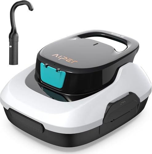 Image of (2026 Upgrade) Aiper Cordless Robotic Pool Cleaner, Dual-Cleaning Modes with 1820GPH Suction, 100-Min Runtime, Pool Vacuum for Above Ground Pools up to 860 Sq.ft, Snow White & Cyan