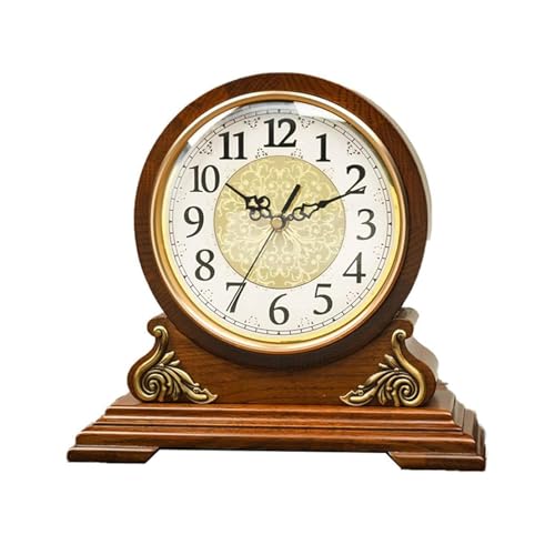 Reloj de repisa/de chimenea, reloj de mesa silencioso de madera, reloj de repisa antiguo, relojes de repisa de roble, reloj de repisa de madera, reloj de repisa decorativo, reloj de mesa a pilas, relo