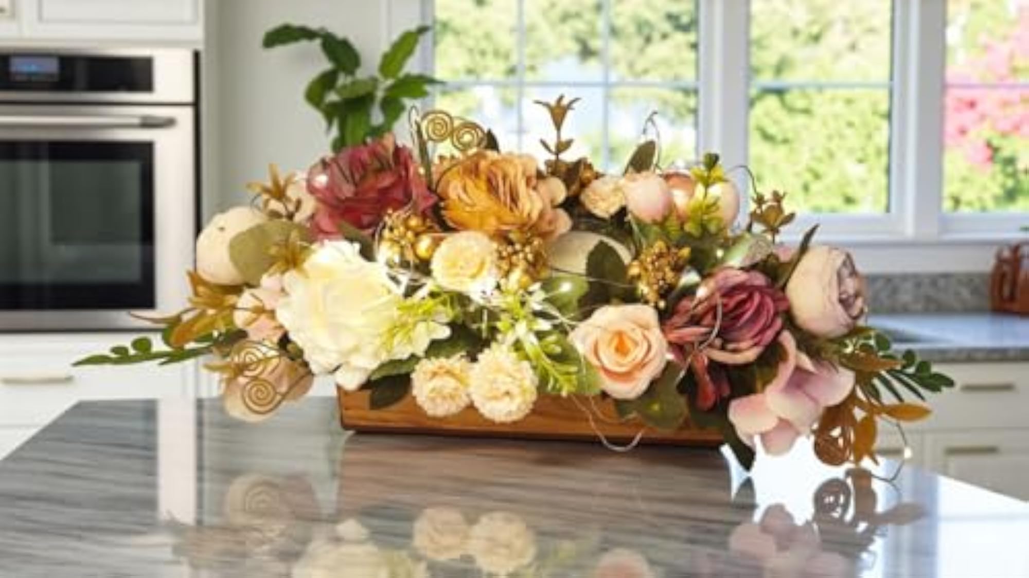 Big Wooden Base Arrangement with LED Lights