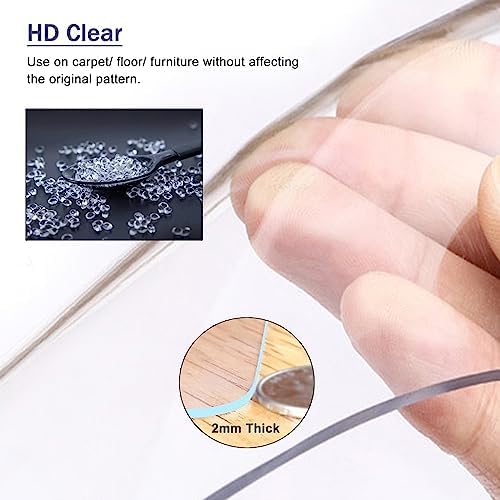 Non-Slip Clear Plastic Carpet Protector for Large Area Rugs, Cuttable Vinyl Cover for Living Room, Kitchen & Bedroom, Sizes 5x7ft to 20ft, Durable & Versatile