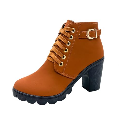 Bottines de combat femme kaki en cuir synthétique à plateforme de 8 cm taille 39.5