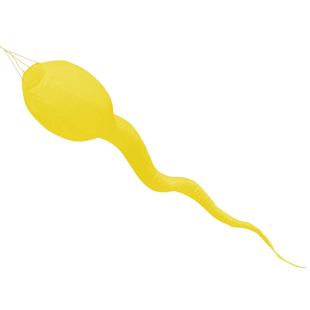 Colours in Motion 8ft (240cm) Tadpole Windsock - Yellow. Sperm Windsock