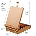 Falling in Art Wooden Tabletop Easel, Solid Wood Sketchbox Desktop Easel for Painting, Portable Art Drawing Easel for Beginners and Professionals