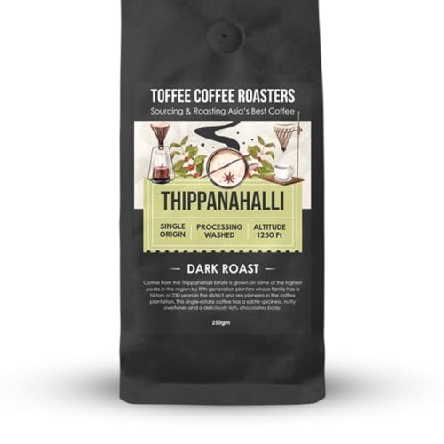 Image of Toffee Coffee Roasters | Thippanahalli Coffee | As Seen On Shark Tank | Single Origin | Arabica | Dark Roast | Notes: Nutty and Chocolaty (Home Espresso Machine, 500gm)