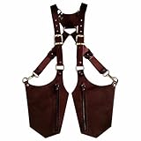 Joygoodta Leather Shoulder Holsters for Men Anti-Theft Hidden Holsters Bag Adjustable Retro Double Shoulder Armpit Bag for Phone Wallet