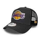 Official NBA Team Headgear New Era - NBA Los Angeles Lakers Dark Base Team Trucker A-Frame Snapback Cap - Grau Farbe Grau, Größe One Size