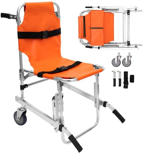 Manual Lift Stair Chair, 350lbs Portable Aluminum Alloy Folding Transportation