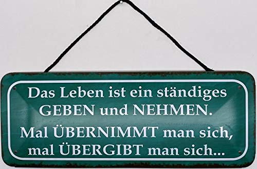 Blechschild-Gartenspruch 'Dumme Rennen, Kluge Warten, Weise Gehen In Den Garten' (27x10 Cm)