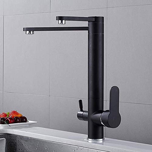 Robinet mitigeur noir de cuisine pour supprimer les carafes et filtrer l'eau sur l'évier
