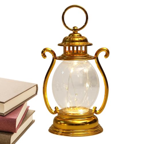 Retro Lantern LED Light -Saite - kleine Öllampe tragbare kleine Laterne | Outdoor Lanternn - altmodische Nachttischlampen batteriebetriebener...