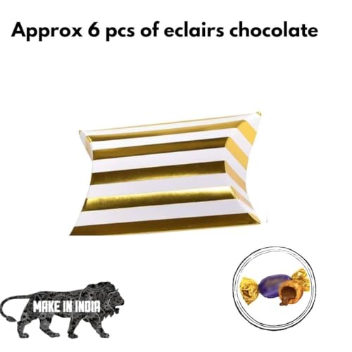Image of SATYAM KRAFT 40 Pcs Golden Decorative Folding Paper Gift Boxes | For Wedding Return, Birthday, Engagement, Function Return Gifts | Fancy Packaging for Chocolates, Dry Fruits (White & Golden)