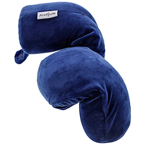 Travel Neck Pillow For Airplane Travel - Travel Pillows For Airplanes, Neck Support 100 % Memory Foam Adjustable Travel Pillow, Washable Cover Ideal Chin Includes Eye Mask And Ear Plugs #TOP7