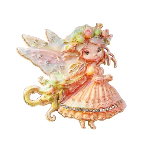 Elegant Butterfly Girl Brooch with Rhinestones Handmade Clothes Backpack Pin for Wedding Party Accessory Flower Girl Brooch