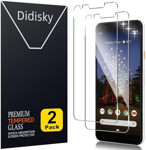 Didisky Tempered Glass Screen Protector for Google Pixel 3a,(Not For Pixel 3A XL) [2 Pack] Screen Protector,Soft Touch,Easy to Clean,Easy to Install,Transparent