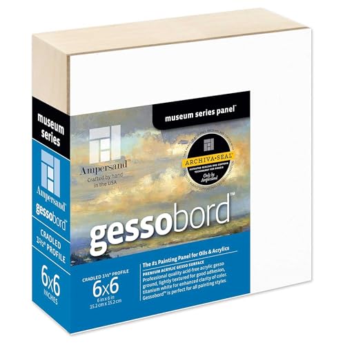 Catálogo para Comprar On-line Tableros de gesso de esta semana. 43 Ampersand Art Supply Gesso - Panel de pintura de madera Gessobord, 15,24 x 15,24 cm, 3,81 cm