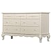 Evolur Aurora 7-Drawer Nursery Dresser – Ivory Lace | Assembled Double Dresser with Crystal Knobs, Queen Anne Legs, Large Storage for Baby Essentials