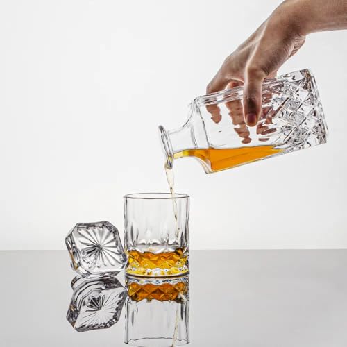 Image of Vilon Whiskey Decanter with Glass Stopper, Crystal Glass Liquor Decanter for Alcohol, Wine, Scotch, Brandy, Vodka or Bourbon decanters | 750 ML | Clear (JZ Decanter)