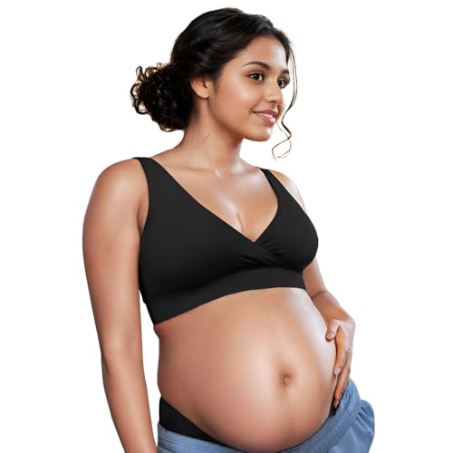 Image of &Circus Padded Maternity Bra | Pull Down Feeding Bra for Women | Padded Bra for Women Slip On | Suitable with Maternity Clothes | PureSoft Micromodal