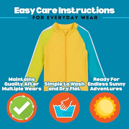 Image of SwimZip UPF 50+ Long Sleeve Rash Guard for Boys' and Girls' - Baby, Toddler, Kids