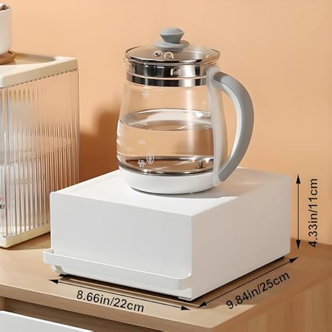 Kitchen Organizer Stand with Drawer, Coffee Maker & Appliance Holder Tea Pod Storage Space Saving Under-Appliance Organizer for Small Kitchen Appliances Like Mixers & Kettles