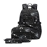 Deutet Mochila infantil 10 mochilas para niños, gran capacidad, mochila escolar para niños con estampado de estrellas, bolsa de libros duradera y ligera para el viaje diario y mochilas infantiles