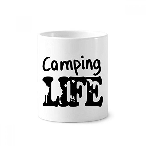 Céramique la vie du camping porte-brosse à dents 350ml gobelet blanc