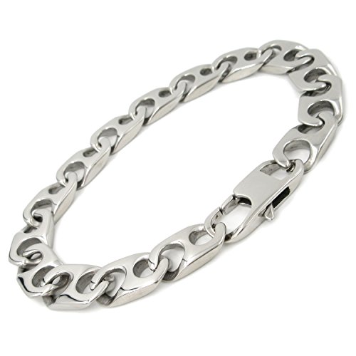 Stainless Steel Flat Mariner Link Men Bracelet 10mm 8.2 inch2