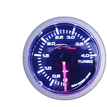 52mm Boost Gauge 4 Bar Mechanical Turbo Meter Black White LED Backlight