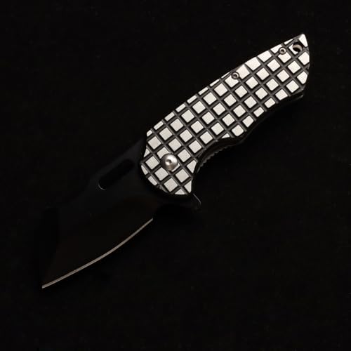 MASALONG kni215 Ultra Mini Folding Pocket Knife D2 Blade, TC4 Titanium Handle folding knife (black)