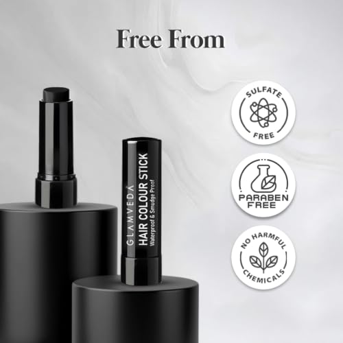 Image of Glamveda Men Hair Color Stick | Instant Root Touch-Up & Grey Hair Cover-Up | Natural Hairline & Beard Touch-Up | Highly Pigmented Hairline Powder Stick | Long-Lasting Matte Finish | Pack of 1