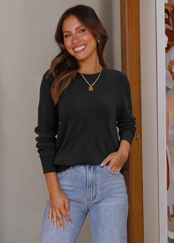 Image of ATHMILE Womens Sweaters Knit Long Sleeve Pullover Tops Trendy Dressy Business Casual Winter Clothes Outfit Fashion 2025