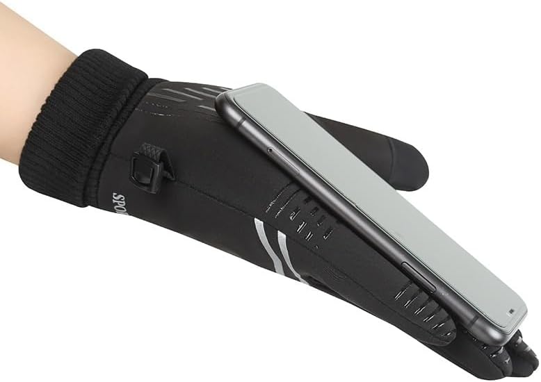 All-Weather Cold Proof Men's Autumn Winter Sports Gloves with Fleece Water Repellent Touch Screen Cycling for Outdoor Sports and Daily Use