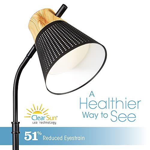 Ottlite Wellness Series Wireless Charging Led Table Lamp, Black With Woodgrain Accents #TOP4