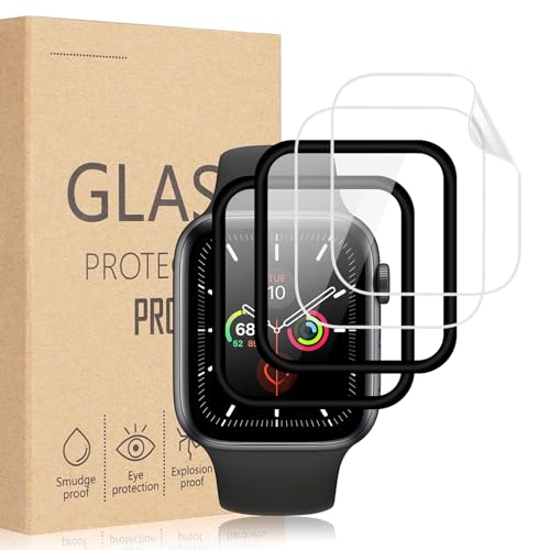 【Seorsok】アップルウォッチ 保護フィルム Apple Watch 液晶保護フィルム series 4/5/6 SE対応 40mm 黒縁保護 指紋防止 キズ修復機能 高透過率 気泡防止 耐衝撃 2PET複合製+2TPU製 4枚入りセット