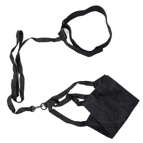 POENVFPO 40cm Swim Parachute Training Set, Nylon & PP Anti Loosening Buckle, Swimming Belt with Drag Parachute (Black)