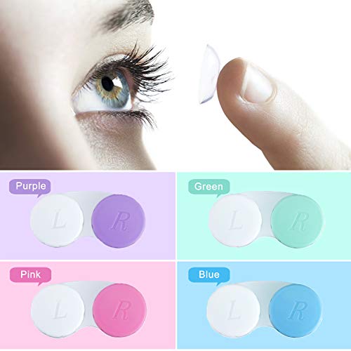 image for QVVQ 12PCS Contact Lens Case, Colorful Contact Lens Box Left/Right Eye