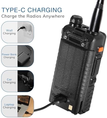BAOFENG Ham Radio 10W Walkie Talkies Long Range Handheld NOAA Weather Radio Emergency Two Way Radio 999CH with 2500mAh Type-C Battery and Earpiece for Survival Gear Hunting Camping - 3