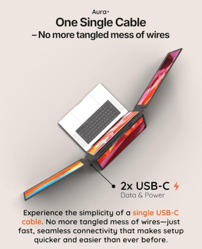Image of | Triple Boost Pro 14 inch | Portable Monitor Extender | Full Aluminum | Quad Screens | 3x 14 FHD 1080P HDR IPS | USB-C & USB-A | Compatible Laptops 11 inch-16 inch Windows MacOS