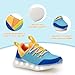 YESKIS Toddler Boys Girls Light Up Shoes Lightweight Mesh Breathable Led Flashing Fashion Walking Running Sneakers for Toddler Light Blue 8