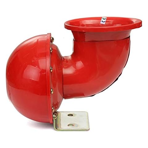Carrfan 200DB 12V Horn Sound Red Electric Air Bull Horn for Car Motorcycle Truck Boat, Very Loud Cover