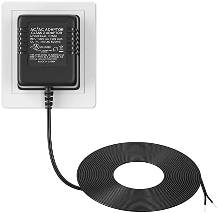 18V 500mA Doorbell Transformer,Video Doorbell Power Adapter with 5M Cable Compatible with Ring Video Doorbell Pro and for Nest,Eufy,Wyze