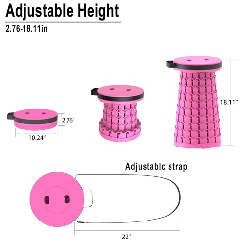 Image of 2026 Upgraded 18.1 inch Portable Folding Stool, Collapsible Stools, 600lbs Max Weight, Lightweight But Sturdy, Telescoping Foldable Camping Stool for Outdoor Fishing Hiking Travel BBQ