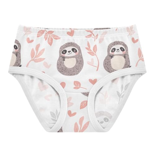 Wusikd Cartoon Sloth Girls' Underwear Cotton Pink Girls Briefs Soft Toddler Underwear 2T
